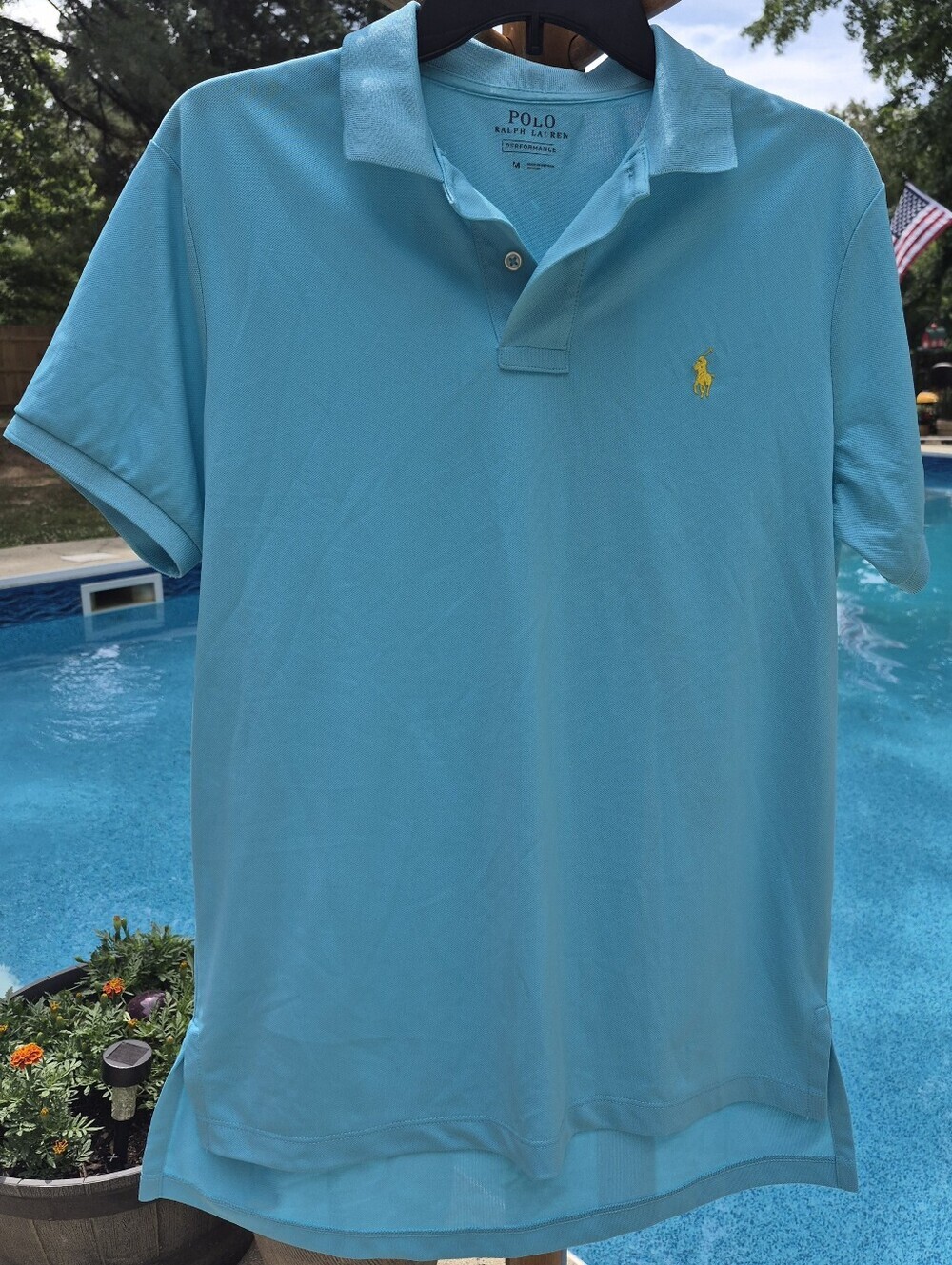 Polo Ralph Lauren Short-Sleeve POLO W/ a embroidered yellow Pony Logo Size Med